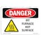 Signmission OSHA Danger Sign, Pit Furnace Hot Surface, 10in X 7in Rigid Plastic, 10" W, 7" H, Landscape OS-DS-P-710-L-2420 - alternate 1